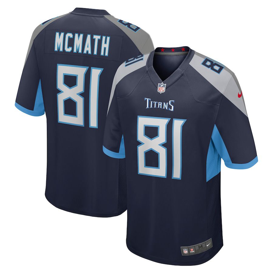 Men Tennessee Titans #81 Racey McMath Nike Navy Game NFL Jersey